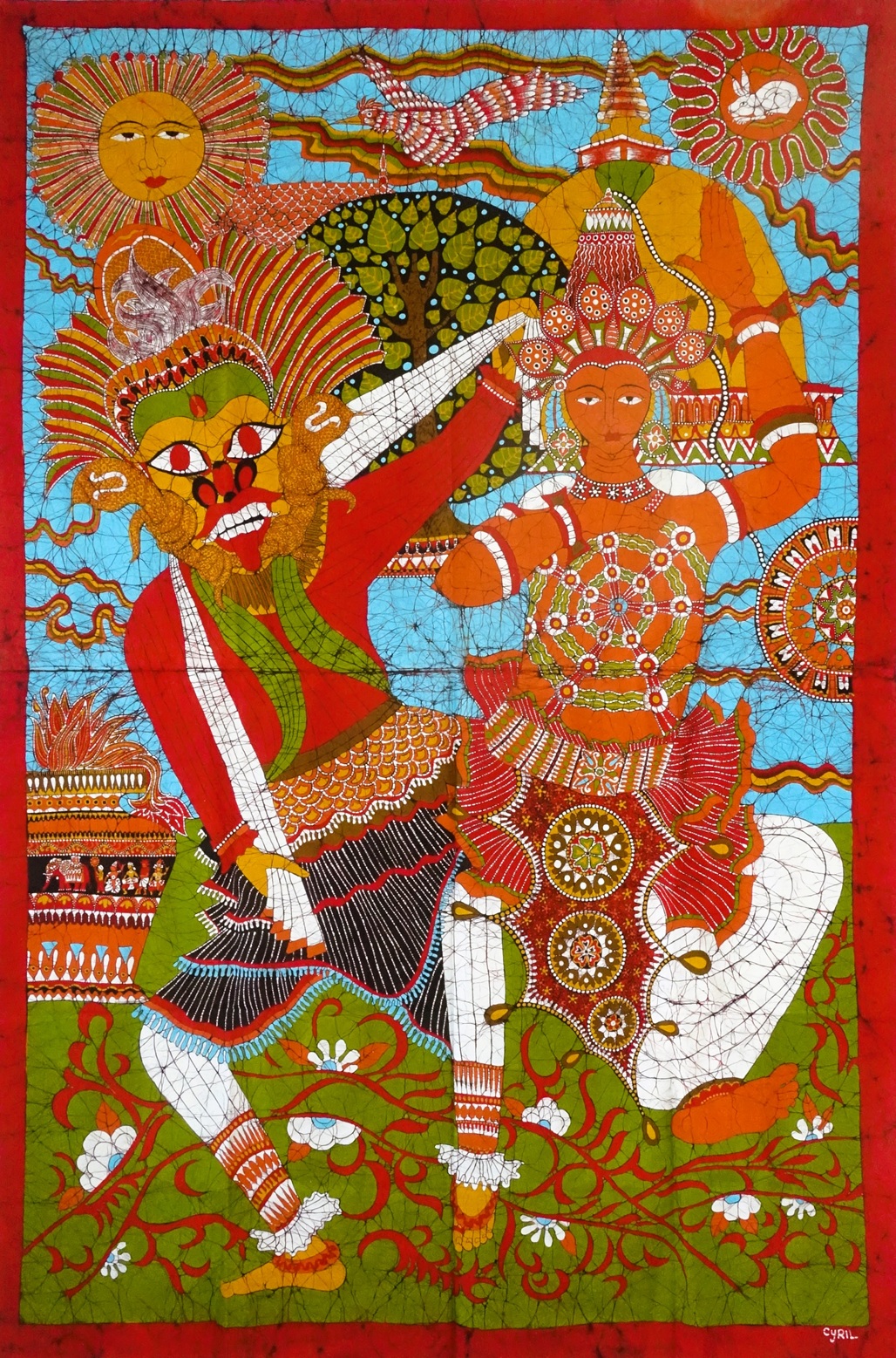 Batik Kunstwerk aus Sri Lanka